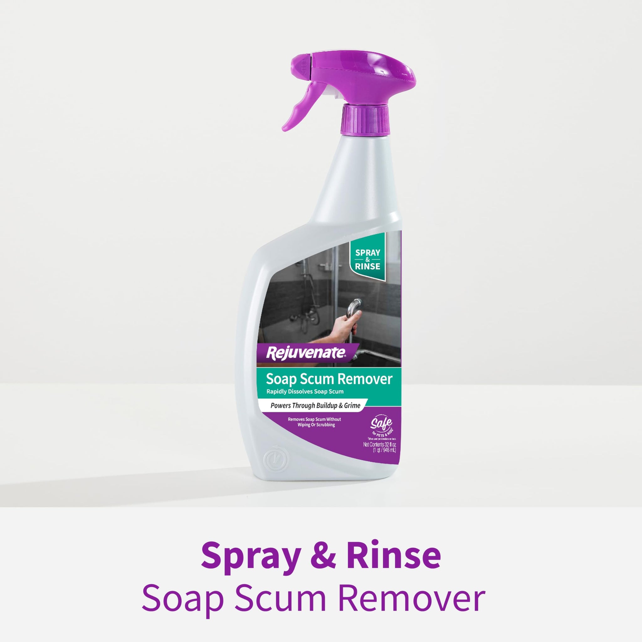 Rejuvenate Soap Scum Remover Easily Dissolves Soap Scum Without Scrubbing, 32 Ounces, 2 Pack