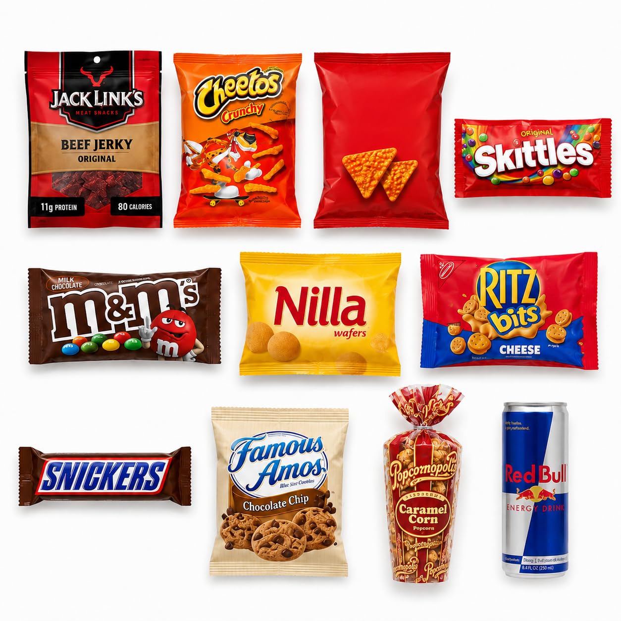BroBox College Care Package Snack Box | Large Variety Pack with Chips, Cookies, Candy, Popcorn, Beef Jerky, Nuts & Energy Drink | Dorm Snack Box
