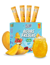 Klass Aguas Frescas, Powdered Drink Mix, 40 Singles Zero Sugar & Caffeine-Free Powder Packets, Water Drink Mix, Flavor: Mango - 5 Calories Per Packet