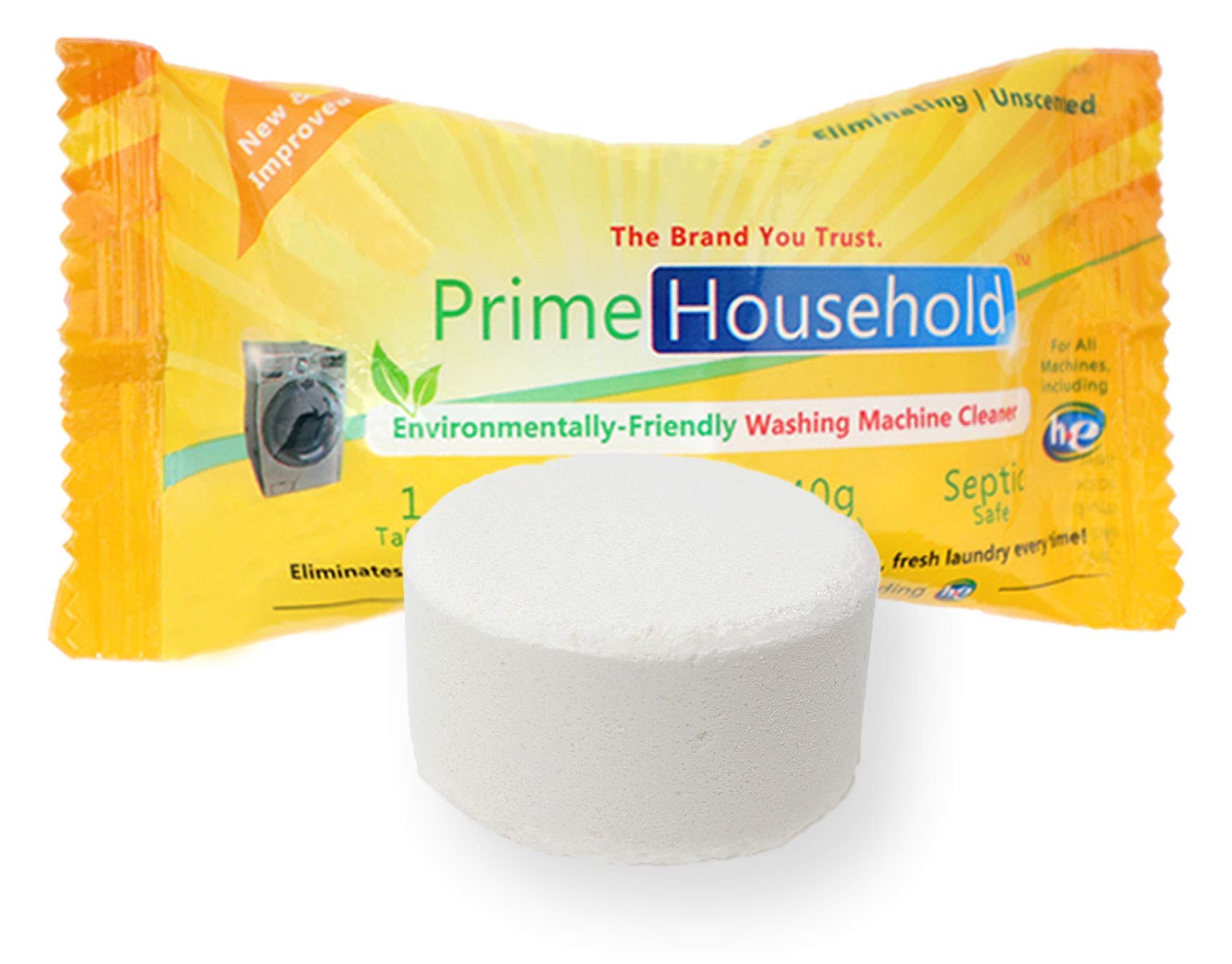 PrimeHousehold Eco-Friendly Washing Machine Cleaner, 8-XL-Tablets