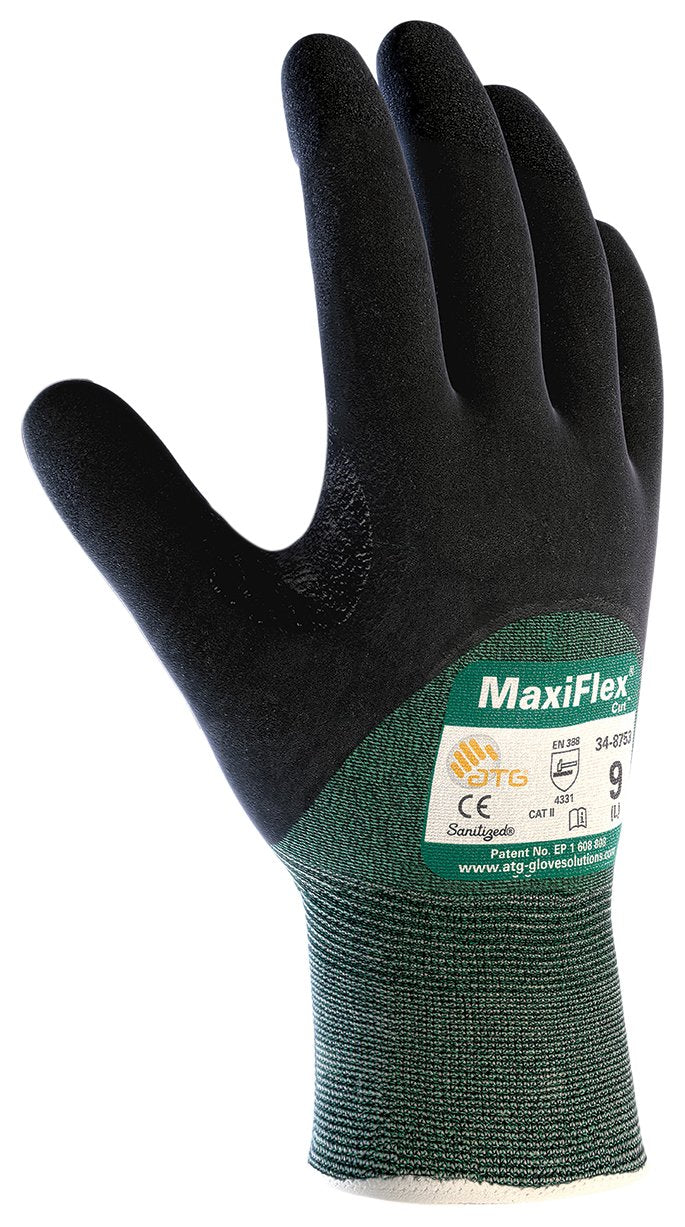 ATG 34-8753/L MaxiFlex Cut Engineered Yarn Cut Resistant Gloves With Micro-Foam Nitrile Coating