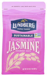 Lundberg Jasmine Rice, Long Grain White Rice - Non-Sticky, FluffyAromatic Rice, Sustainably Grown in California, Pantry Staples, Chip Clip Included, 32 Oz