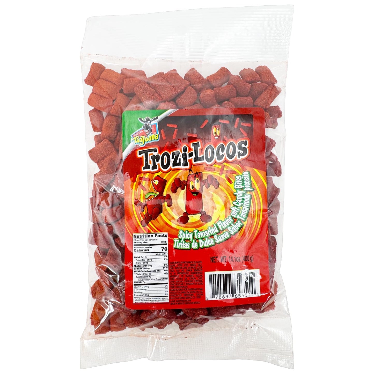 Trozi-Locos Spicy Tamarind Soft Candy Bites 14.1 oz (2 Pack) Sweet & Spicy Tamarind Candy Strips, Authentic Mexican Candy, Tiritas de Tamarindo