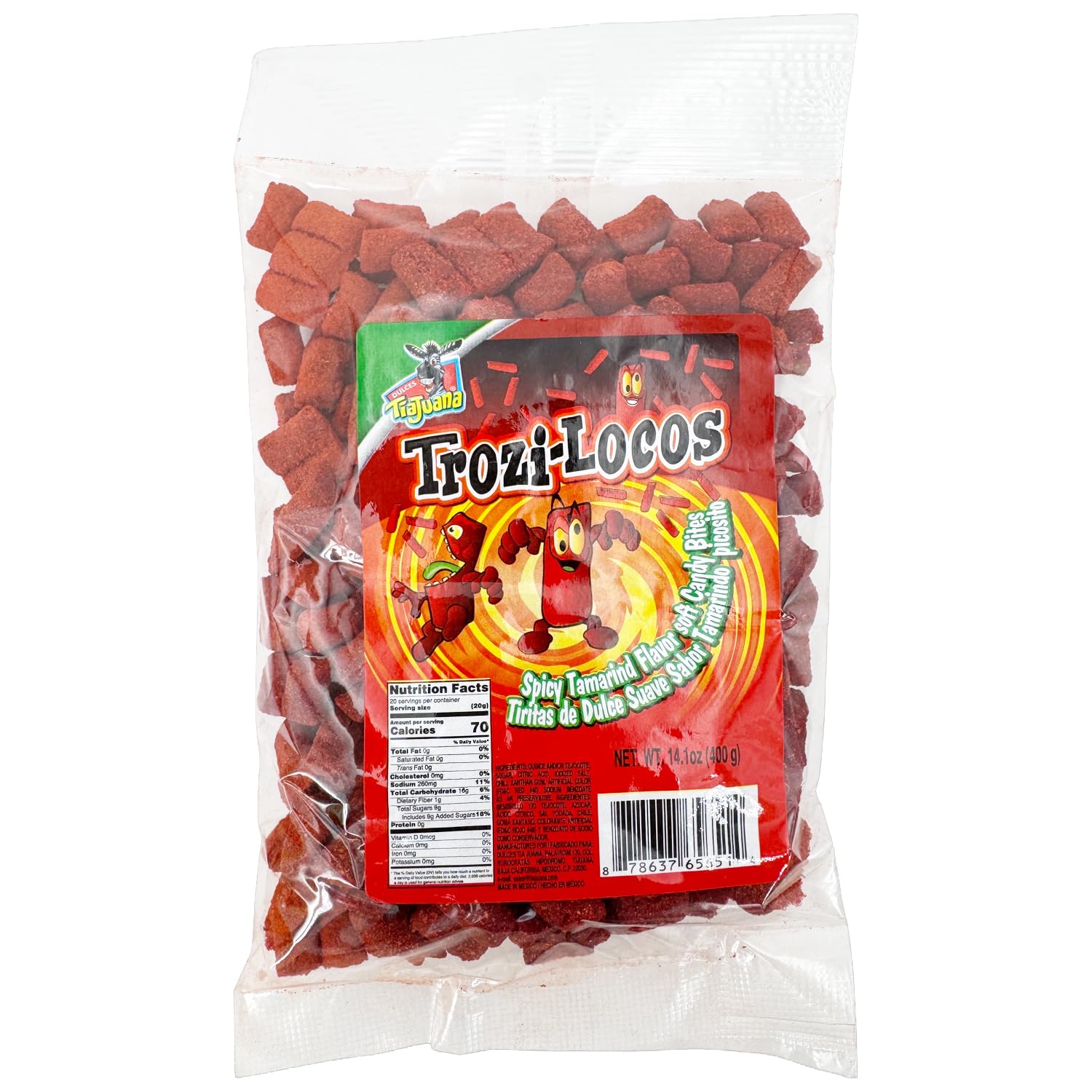 Trozi-Locos Spicy Tamarind Soft Candy Bites 14.1 oz (2 Pack) Sweet & Spicy Tamarind Candy Strips, Authentic Mexican Candy, Tiritas de Tamarindo