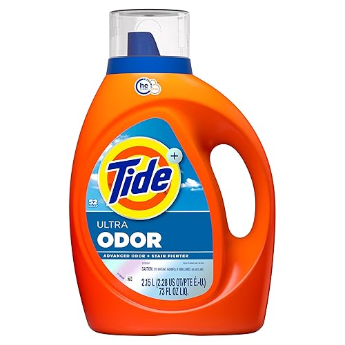 Tide Ultra Odor Defense Plus Oxi Liquid Laundry Detergent, 73 fl oz, 52 Loads, Advanced Odor and Stain Fighting Laundry Detergent Liquid