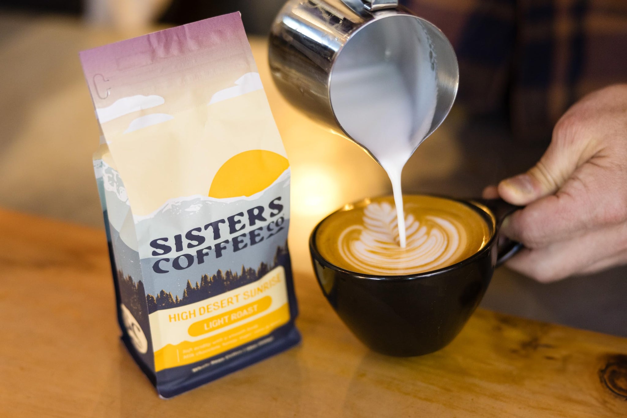 SISTERS COFFEE COMPANY High Desert Sunrise Light Roast Whole Bean Coffee - 12 Ounce Bag