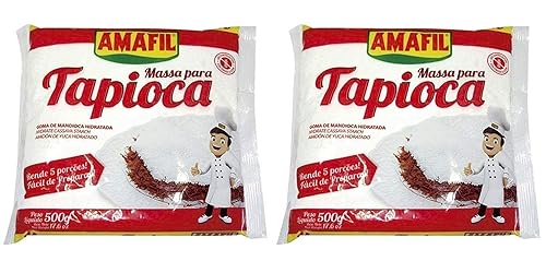 Amafil Tapioca Flour 500g (17.6oz) Massa Para Tapioca (One Pack) Pack of 2
