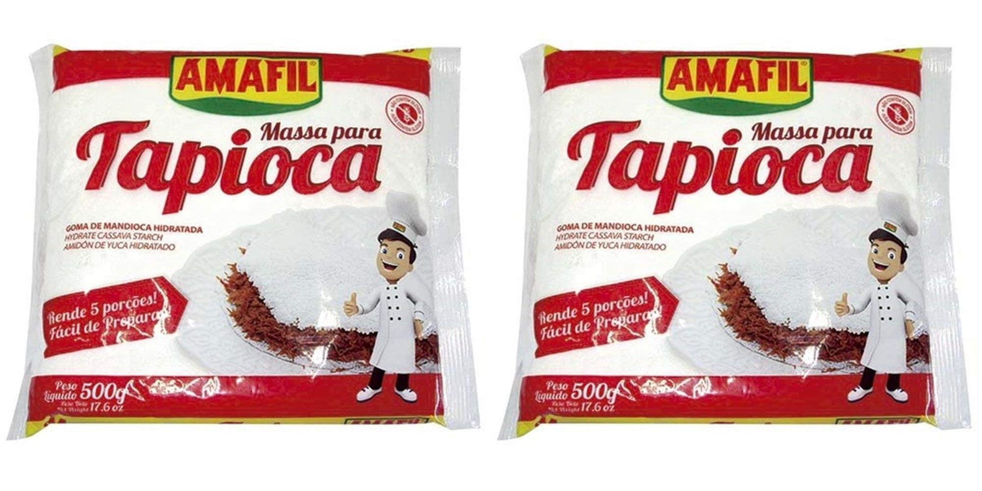 Amafil Tapioca Flour 500g (17.6oz) Massa Para Tapioca (One Pack) Pack of 2