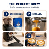 Bluestone Lane Coffee Beans, Riptide Espresso, Dark Roast, Whole Bean, 12 Ounce Bag