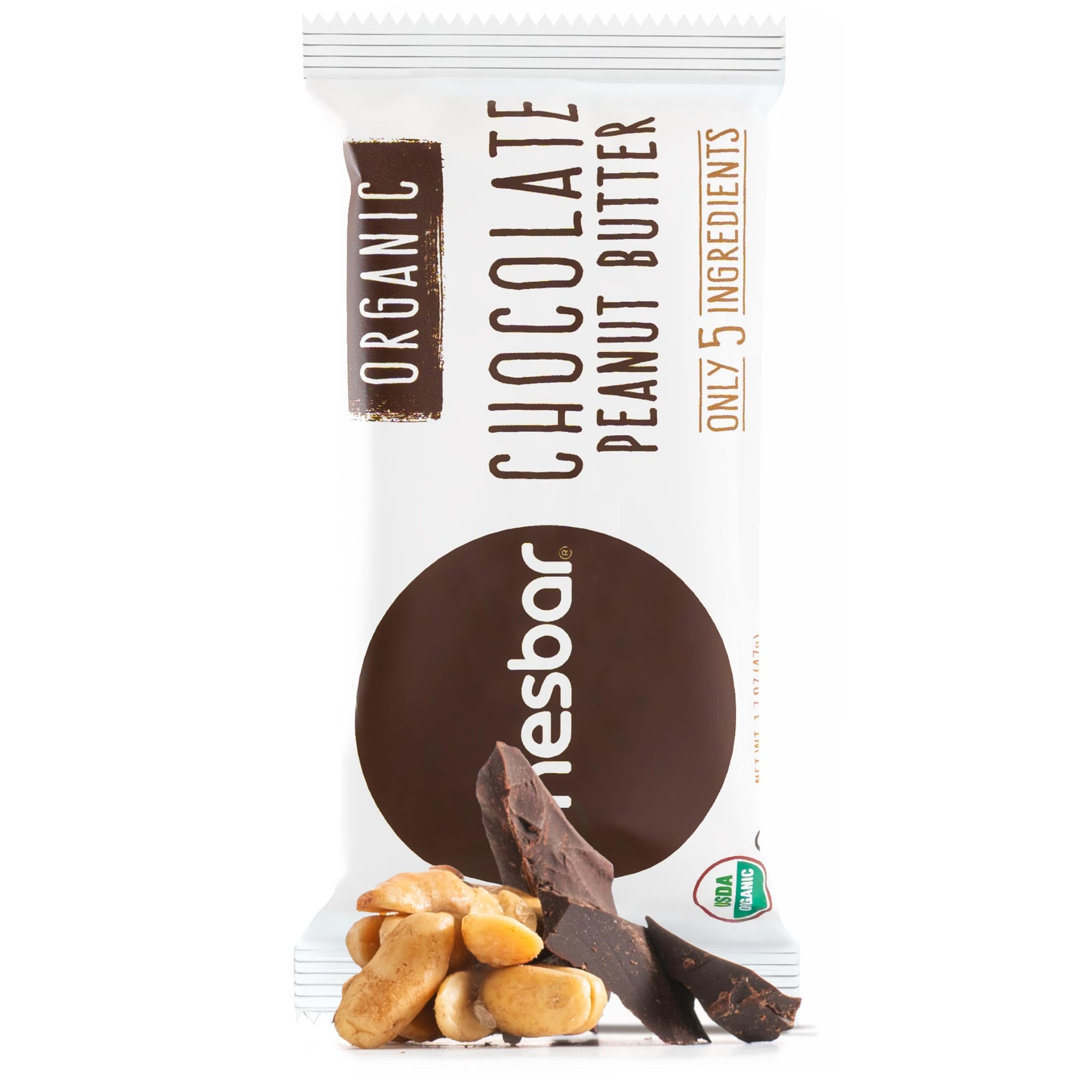 JONESBAR USDA Organic Fruit & Nut Bar, Non-GMO, Kosher, Vegan, Gluten Free, Simple Snack (Chocolate Peanut Butter, 1 Bar (Pack of 1))