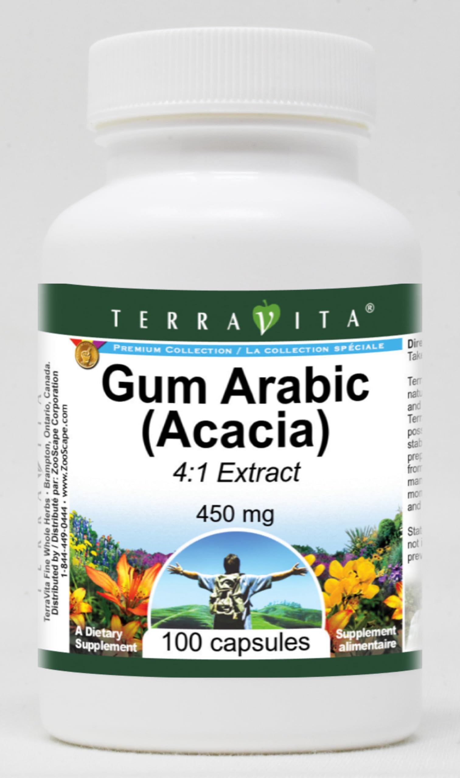 Gum Arabic (Acacia) 4:1-450 mg (100 Capsules, ZIN: 520432) - 3 Pack