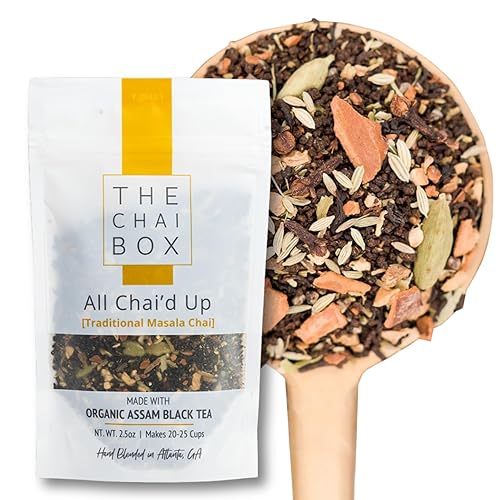 The Chai Box Loose Leaf 100% Organic Black Tea - Featured in Oprah's Favorite Things | Caffeinated Black Tea with Ginger, Cinnamon, Clove, Fennel
