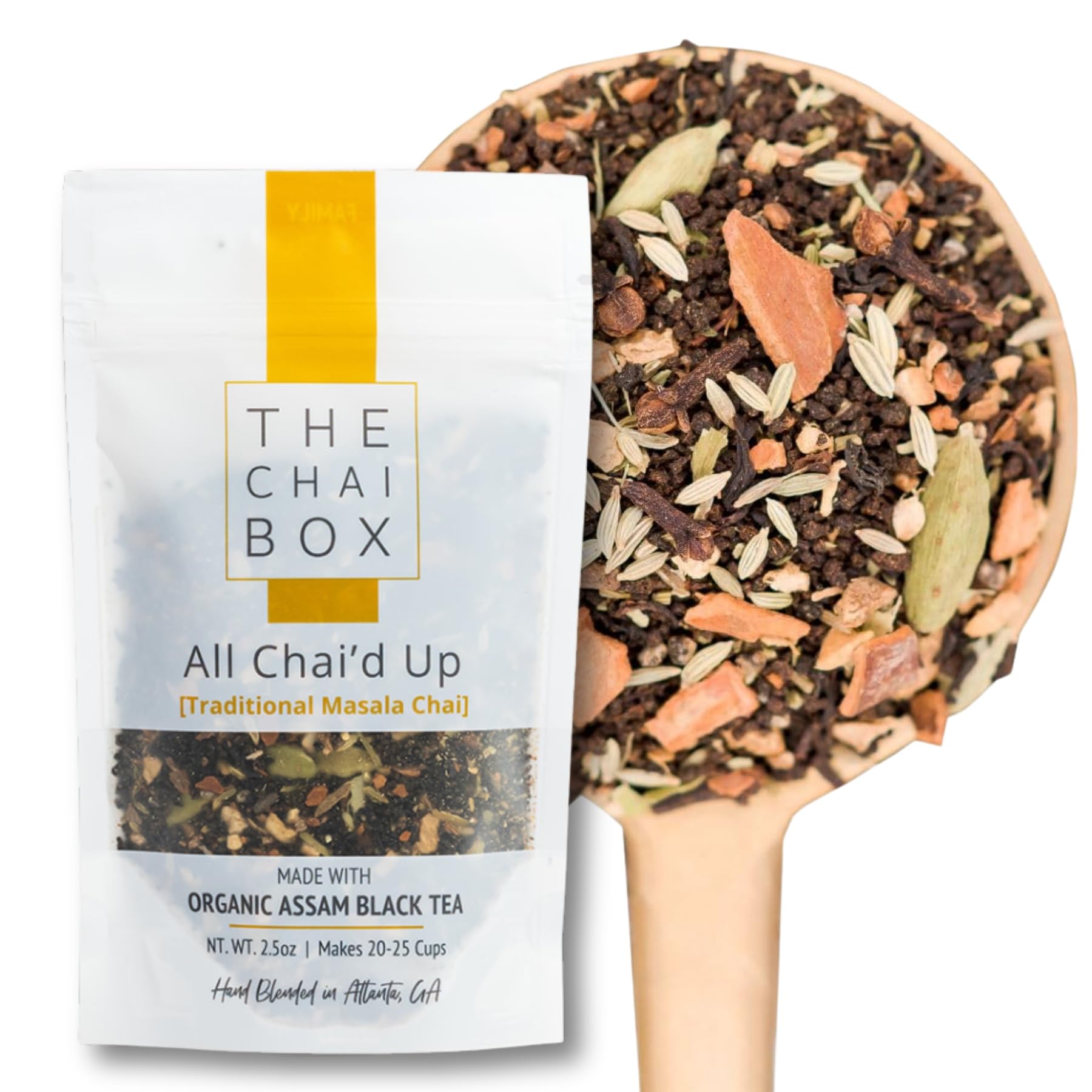 The Chai Box Loose Leaf 100% Organic Black Tea - Featured in Oprah's Favorite Things | Caffeinated Black Tea with Ginger, Cinnamon, Clove, Fennel