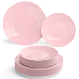 Trendables 120 Pcs Pink Plates Plastic Dinner Plates 60 Guests I 60-10" Heavy Duty Plastic Plates & 60-8" Dessert Plates | Disposable Dinnerware Set |