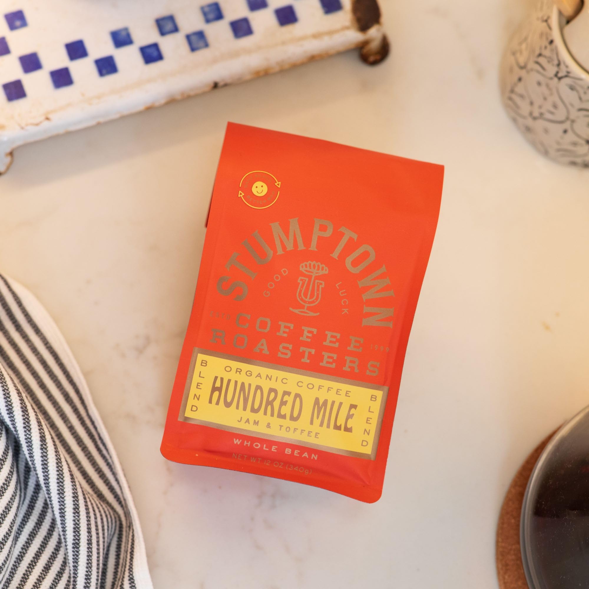 Stumptown Coffee Roasters, Medium Roast Organic Whole Bean Coffee, 100% Arabica Coffee - Hundred Mile 12 Ounce Bag with Flavor Notes of Jam and Toffee
