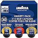 Lavazza Blue Coffee Pods Variety Pack - 30 Count - Includes Top Class, Gold Selection & Caffè Crema (10 Each) - Single-Serve, Keto-Friendly Arabica
