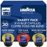 Lavazza Blue Coffee Pods Variety Pack - 30 Count - Includes Top Class, Gold Selection & Caffè Crema (10 Each) - Single-Serve, Keto-Friendly Arabica