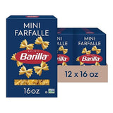 Barilla Mini Farfalle Pasta, 16 oz. Box (Pack of 12) - Non-GMO, Made with Durum Wheat Semolina - Kosher Certified
