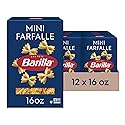 Barilla Mini Farfalle Pasta, 16 oz. Box (Pack of 12) - Non-GMO, Made with Durum Wheat Semolina - Kosher Certified