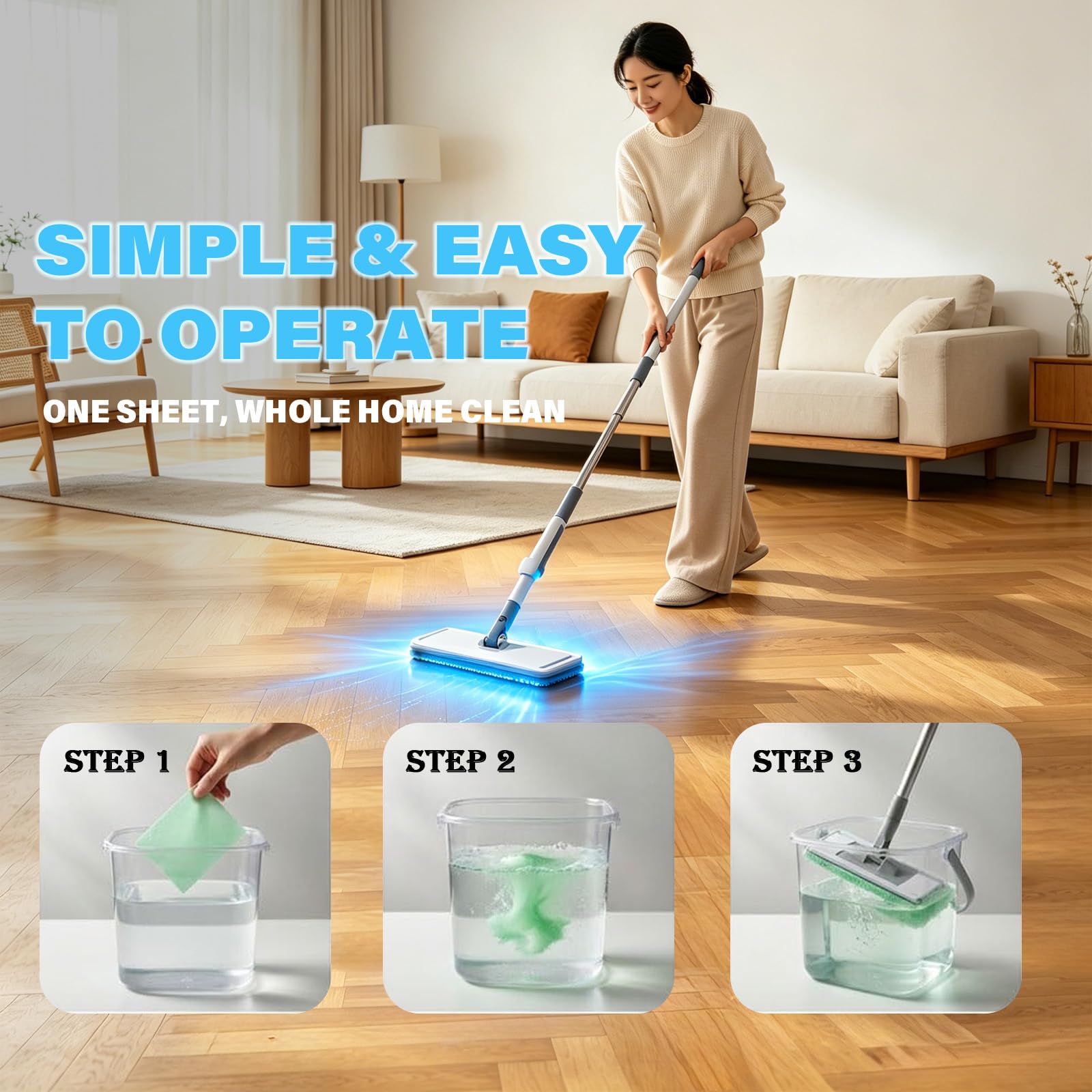TICFICK 100 Piece Floor Cleaning Tablets, Multi-Surface Cleaner, 2026 Upgraded Multi-Effect Dissolvable Pre-Measured Deep Cleaning Tablets for Tile