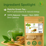 Green Matcha Tea - 50 Tea Bags (2 g Each) - Premium Japanese-Style Matcha for Hot & Iced Drinks - Antioxidant-Rich, Zero Calories - 100% Natural
