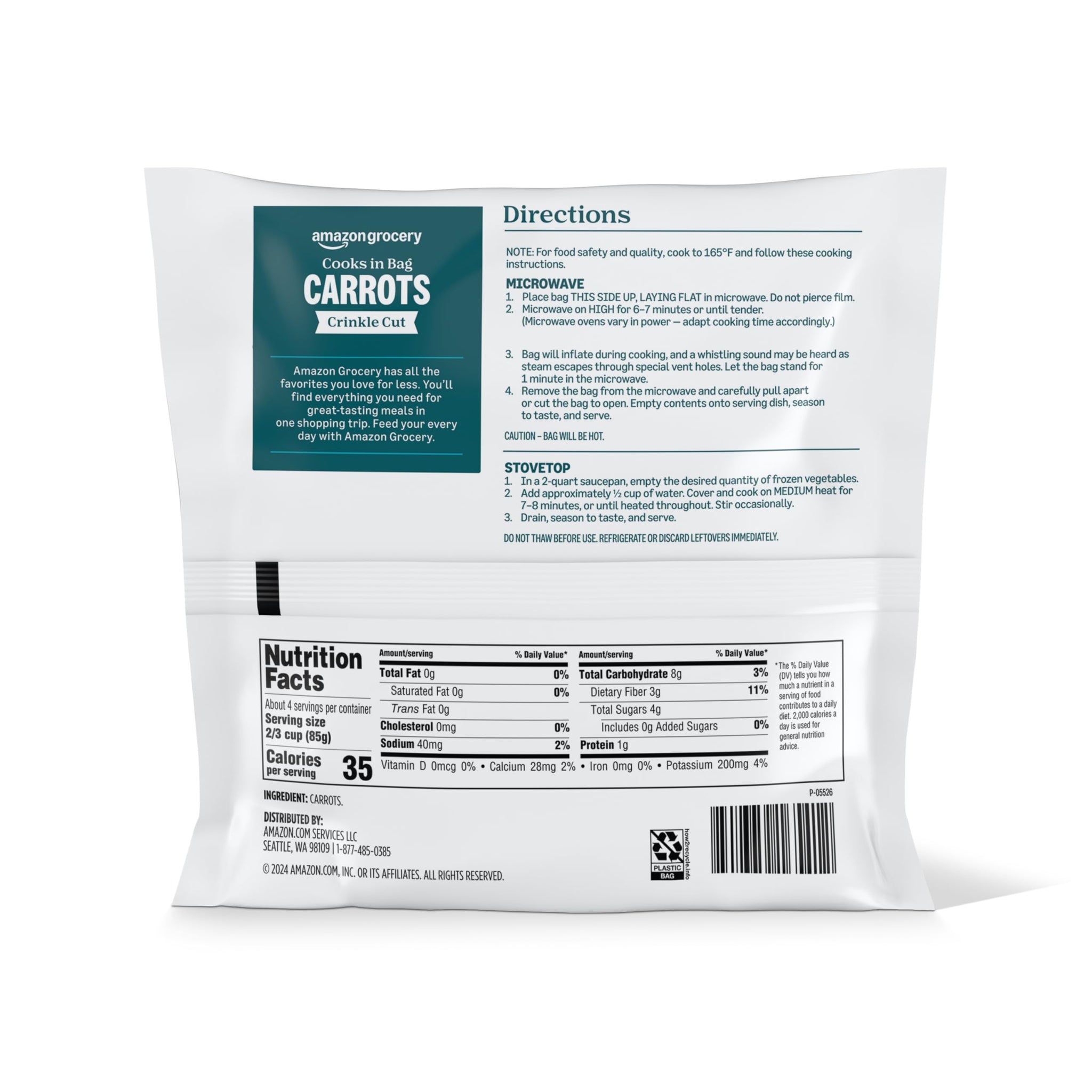 Amazon Grocery, Carrots, Crinkle Cut, 12 Oz, Frozen
