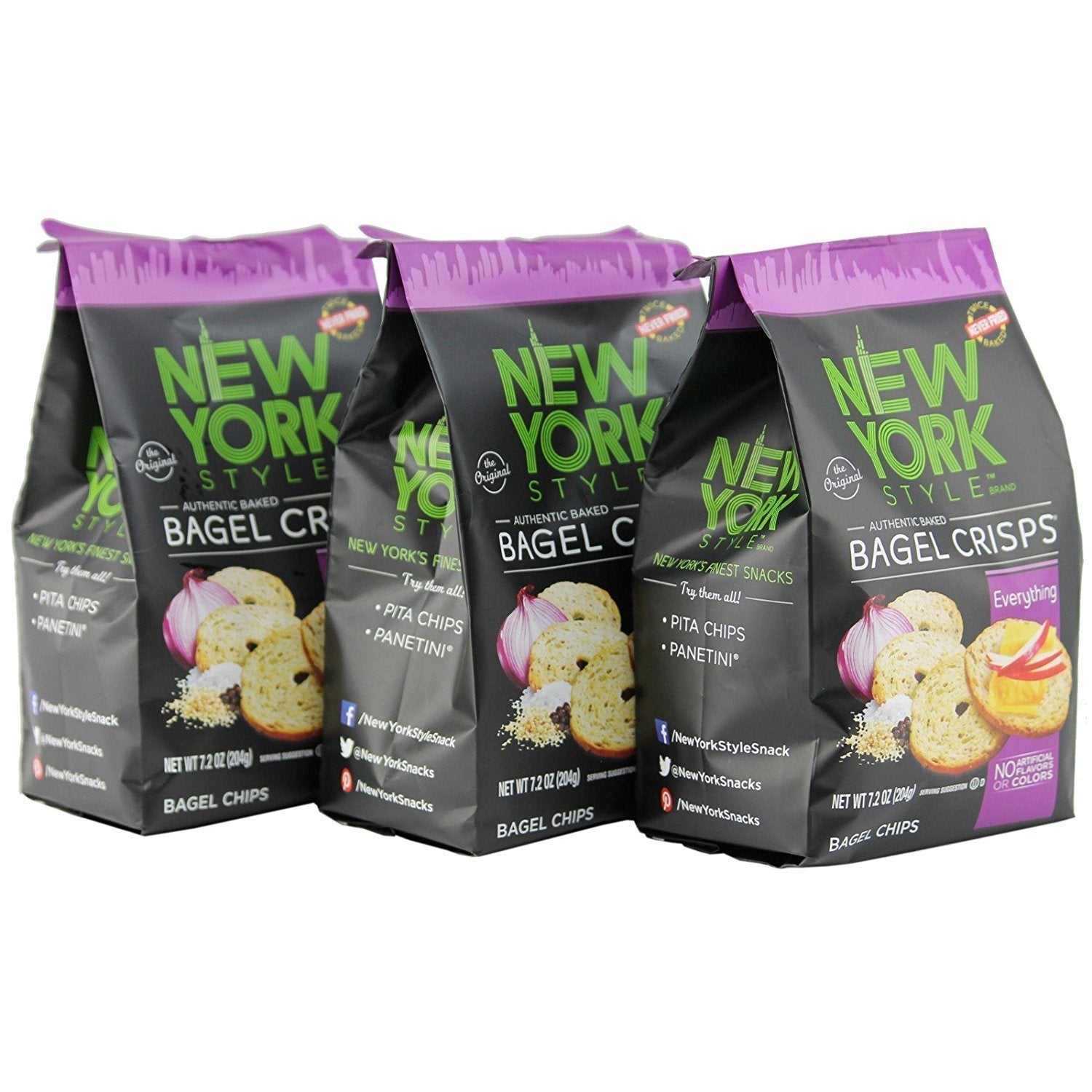 New York Style Bagel Crisps, Everything, 6 Ounce (Pack of 3)