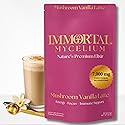 Immortal Mycelium Mushroom Vanilla Latte - Functional Mushroom Coffee Drink Mix with Cordyceps, Lion’s Mane, Reishi & Chaga, Creamy Instant Latte (15