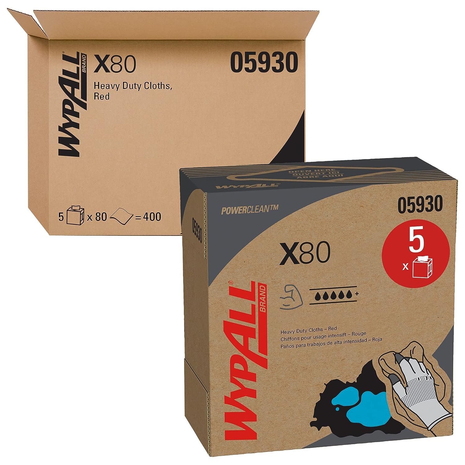 WypAll X80 Towels Model Code: AE - Price is for 1 Case, 5BOX/CASE (part# 05930)