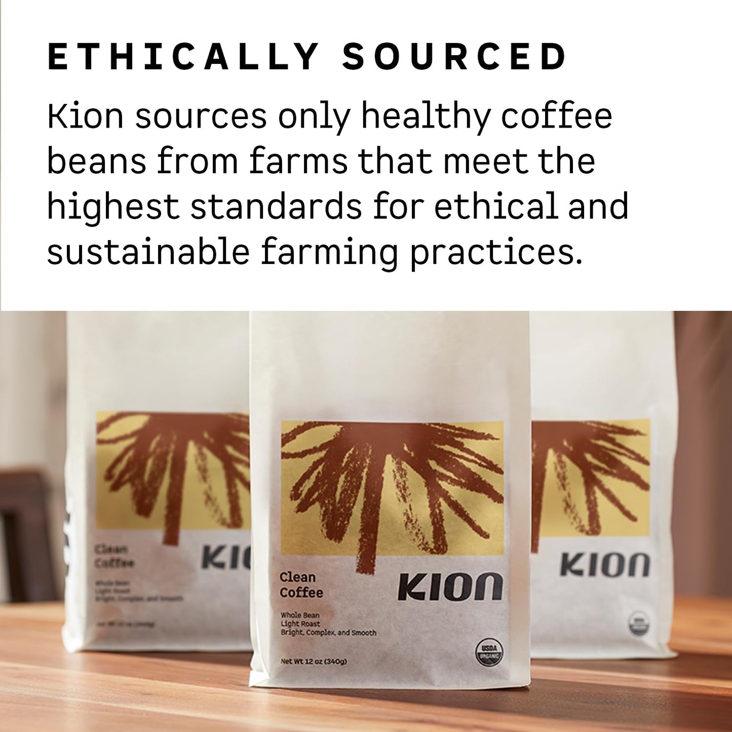Kion Clean Coffee - Organic Whole Bean Coffee - Light Roast - 12 Oz