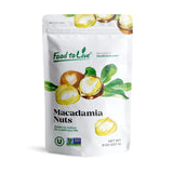 Food to Live Dry Roasted Macadamia Nuts Halves and Pieces, 8 Ounces - Oven Toasted Unsalted Snack, Great for Baking and as Topping for Salads, Yogurt
