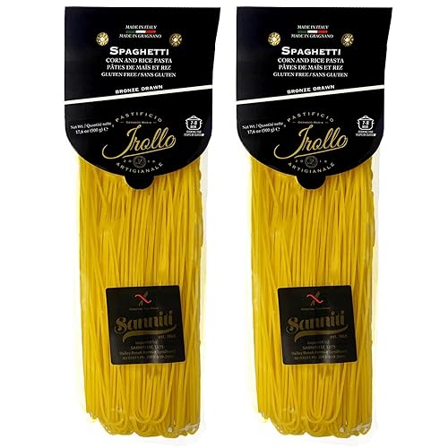Sanniti by Irollo Gluten Free Spaghetti Pasta, 17.6 oz - Authentic Italian Gluten-Free Spaghetti, Product of Italy [Pack of 2]