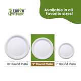 Earth Cleanse Compostable Paper Plates 9 Inch Round 150 Pack - Value Pack Heavy Duty Disposable Plates, Sugarcane Bagasse, Microwave Safe, Leak