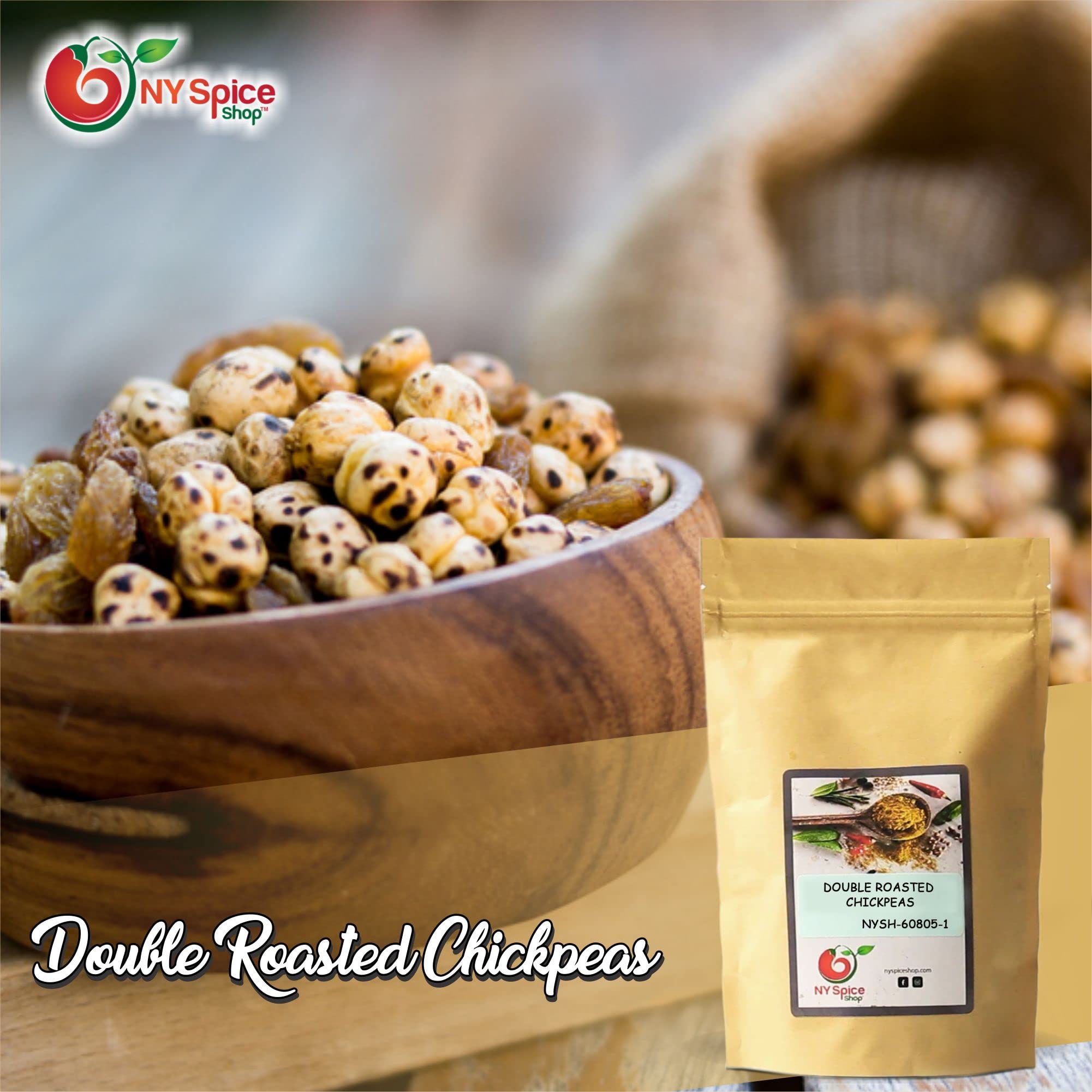 NY Spice Shop Yellow Double Roasted Chickpeas - 3 Pound Crispy Crunchy Dried Chickpeas Roasted - Bulk Healthy Snacks