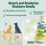 Sunny & Honey Carpet Deodorizer Powder - Pet Safe Freshener for Carpets, Pet Beds and Car Seats - Lemon Odor Eliminator for Cat Urine and Wet Dog