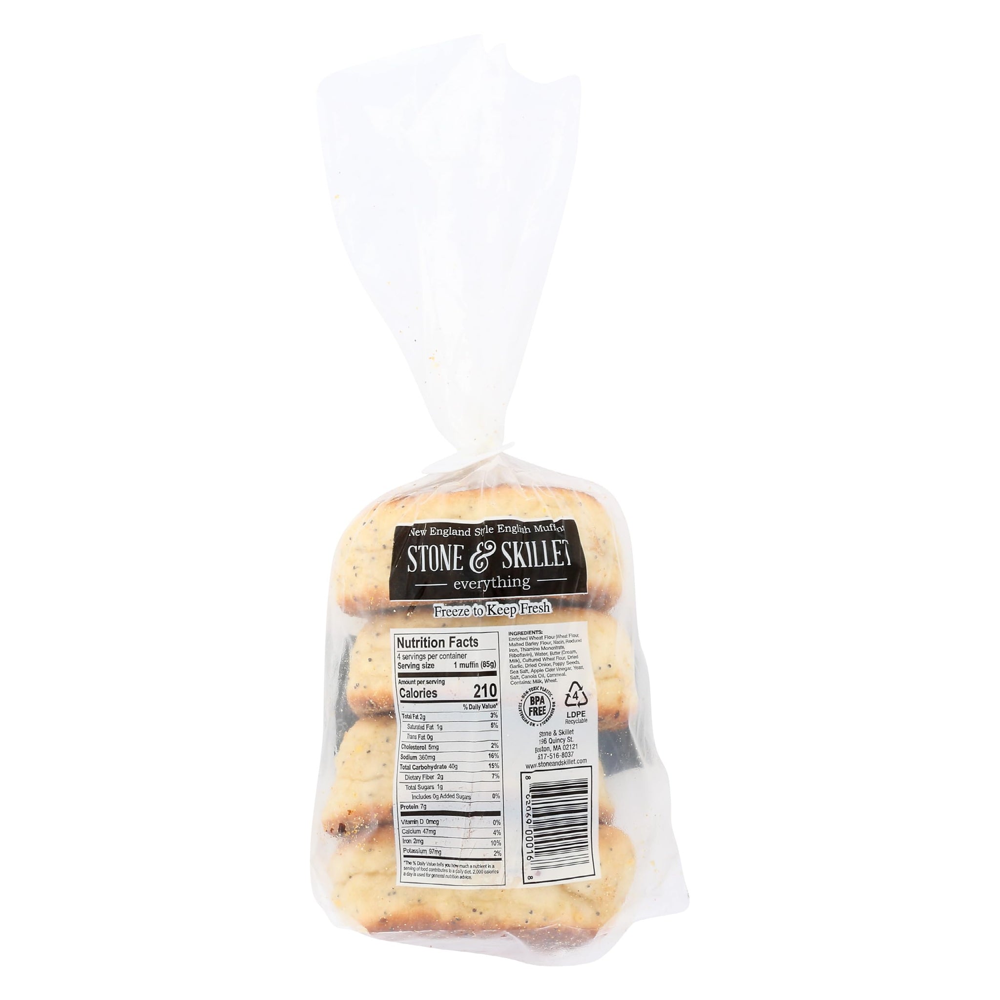 STONE & SKILLET Everything English Muffins 4 Count, 12 OZ