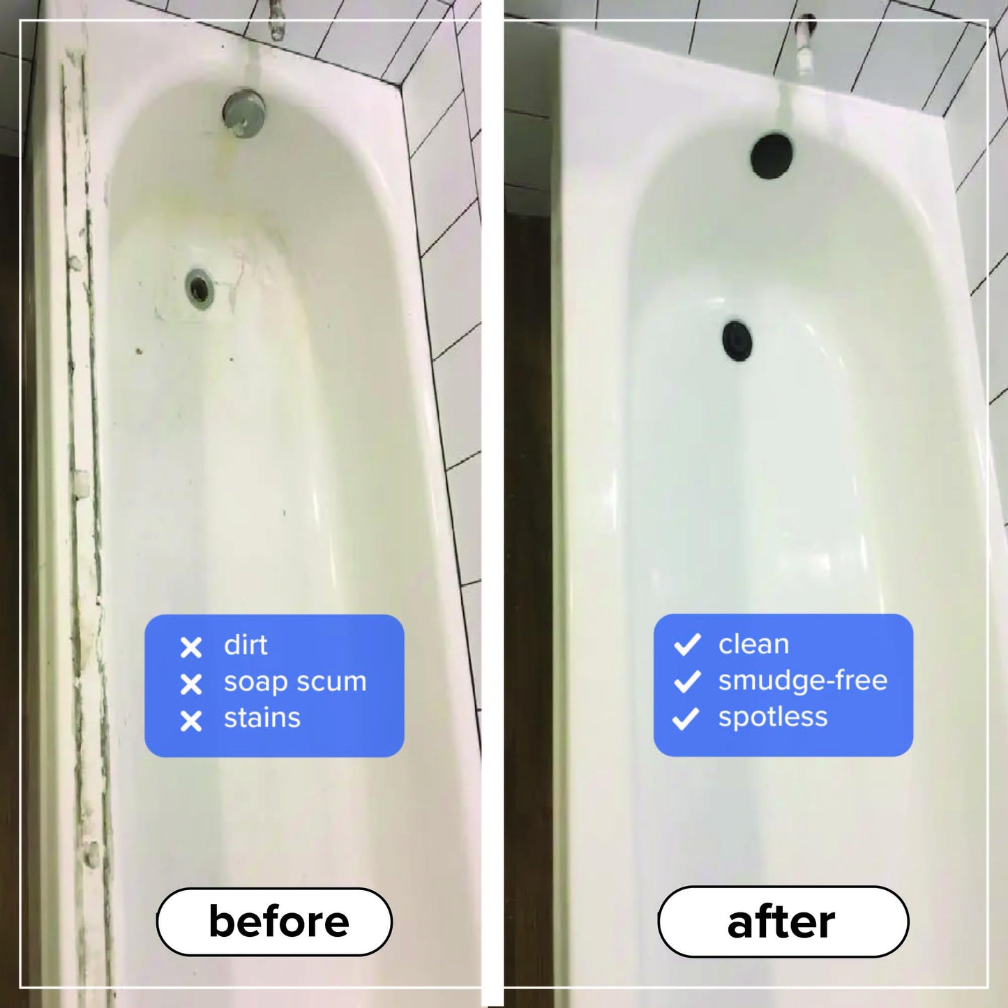 Tillbrook Fiberglass Shower Cleaner - 32 oz Fiberglass Cleaner for Bathtubs, Showers, Tile, Faucets & Bathrooms - Helps Remove Stains from Rust, Soap