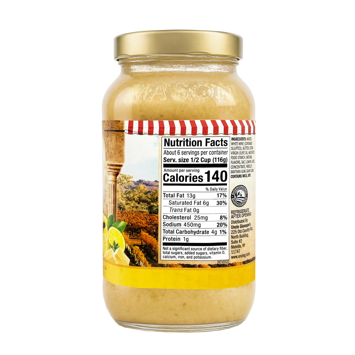 Uncle Giuseppe’s Francese Sauce, 24 oz | Classic Italian Lemon Butter Wine Sauce | Ready-to-Use Gourmet | All-Natural, No Preservatives [Pack of 2]