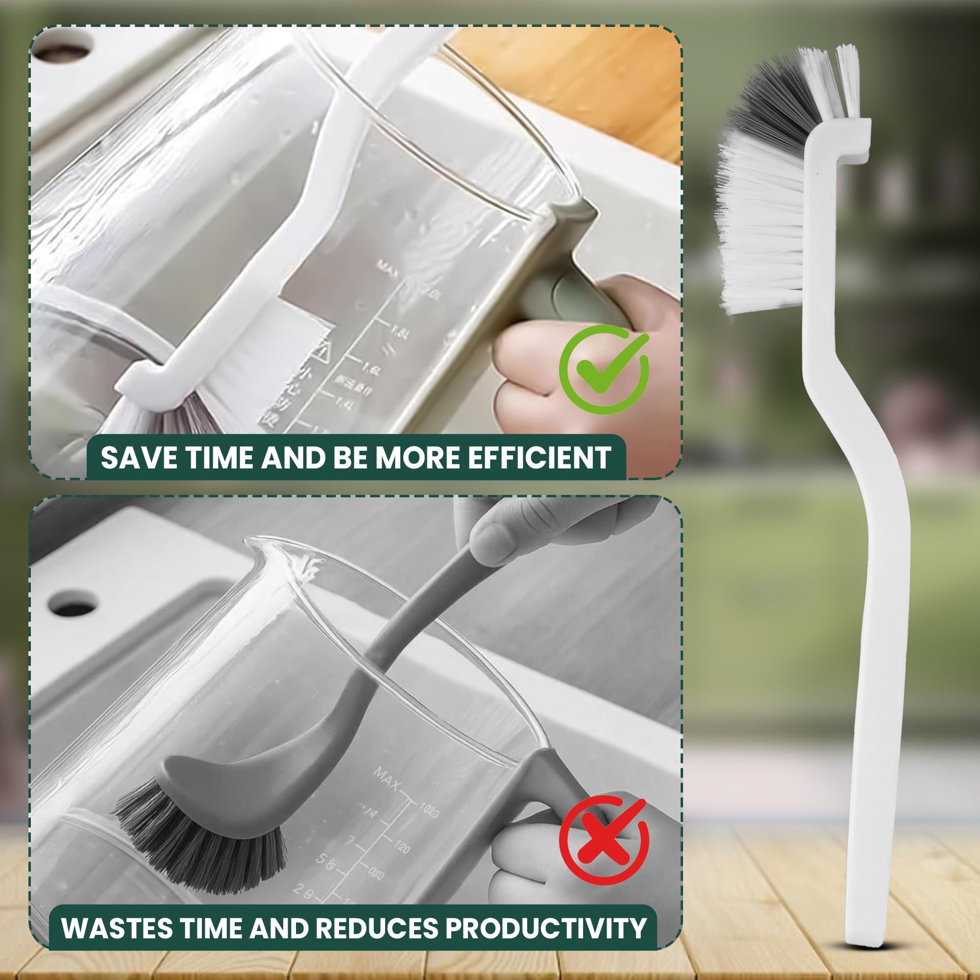 8 Pcs Crevice Cleaning Brush Set - Hard Bristle Cleaning Tools for Grout, Gaps & Narrow Spaces - Multi-Purpose Grout Brush, for Cleaning Bathroom
