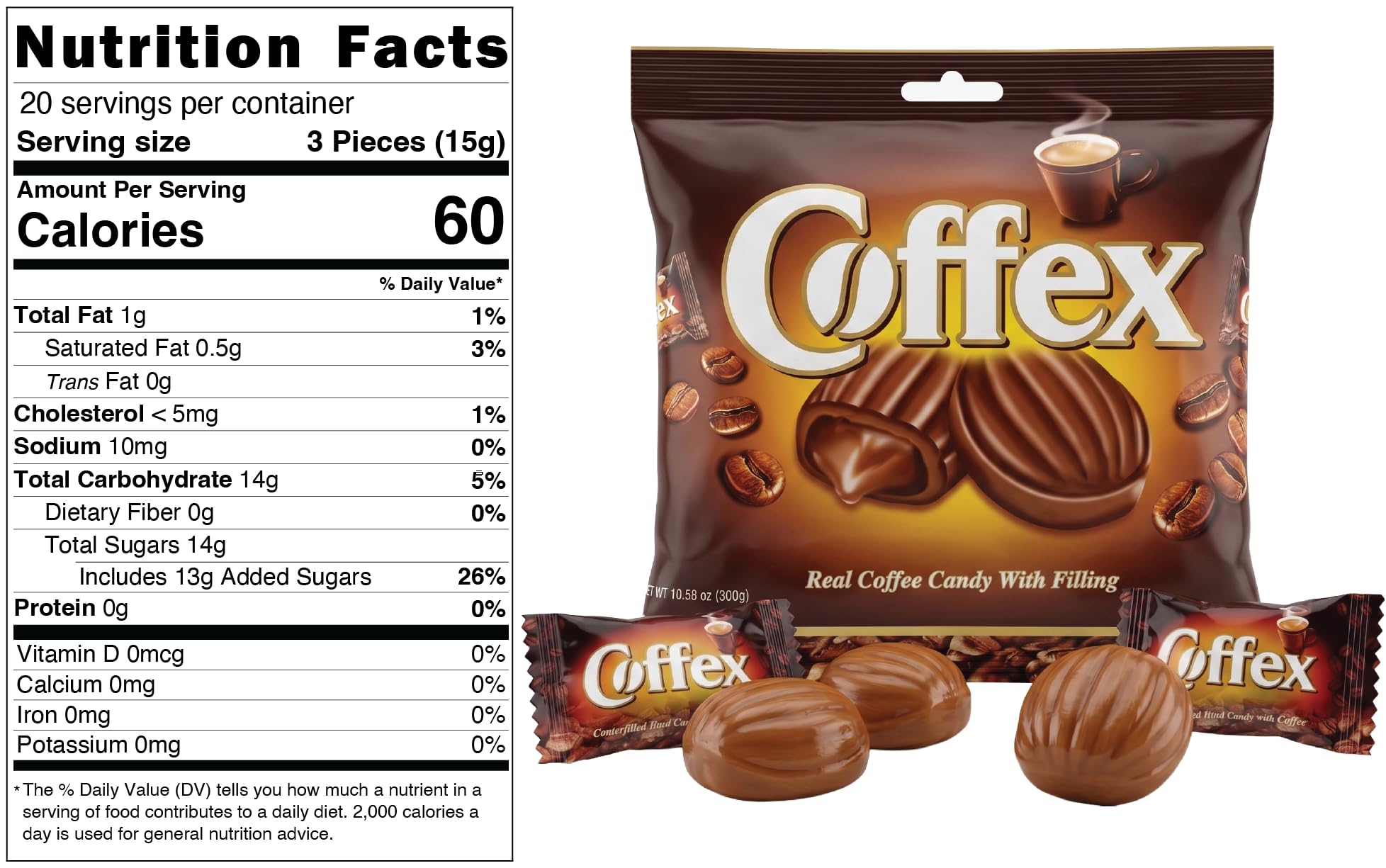 UNIQBITE Coffee Candy With Filling, Smooth Creamy Individually Wrapped Center-Filled Espresso Coffee Flavored Hard Candy Bonbon, Quick Caffeine Fix