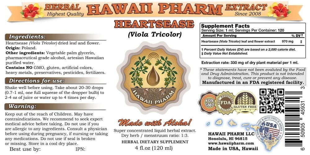 Heartsease (Viola tricolor) Liquid Extract 4 Oz