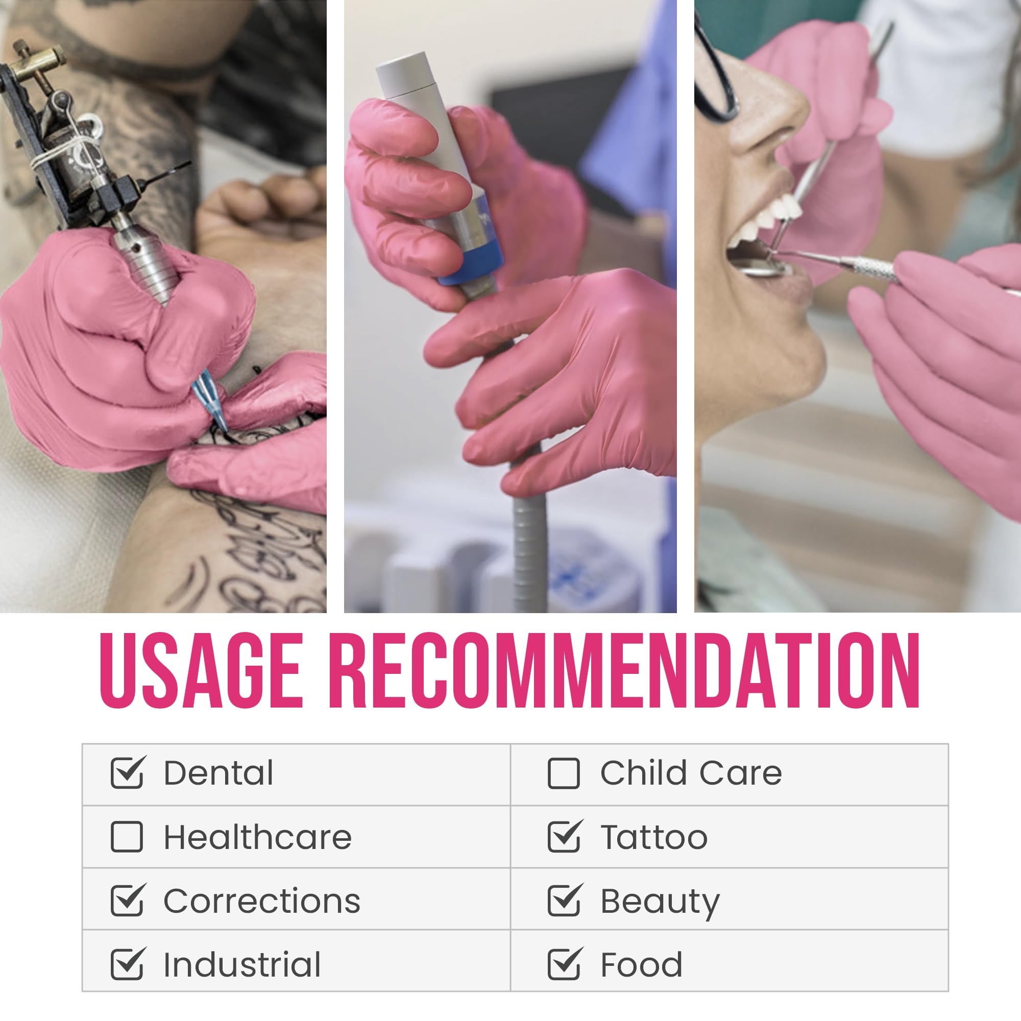Dash Alasta Shimmer Nitrile Exam Gloves -Pink -XS | Powder-Free Medical Grade Disposable Gloves, ASTM Certified | 2.8 Mil Thickness, 9.1 in Length |