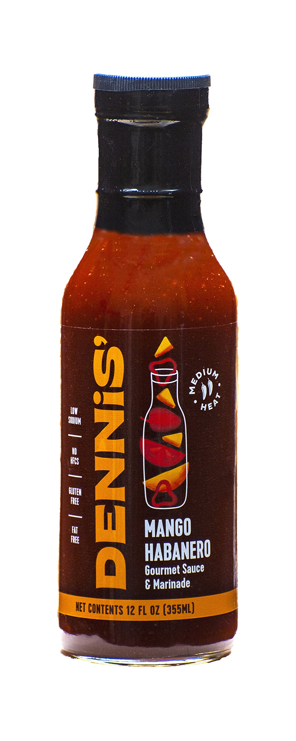 Dennis’ Gourmet Mango Habanero Sauce & Marinade - All?Natural, Low Sodium