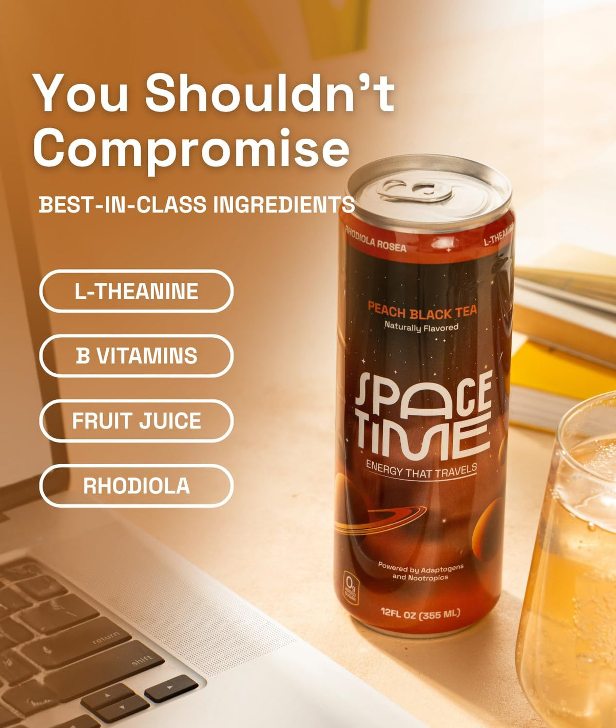 SpaceTime Productivity & Focus Energy Drink, Real Juice Nootropic Drink