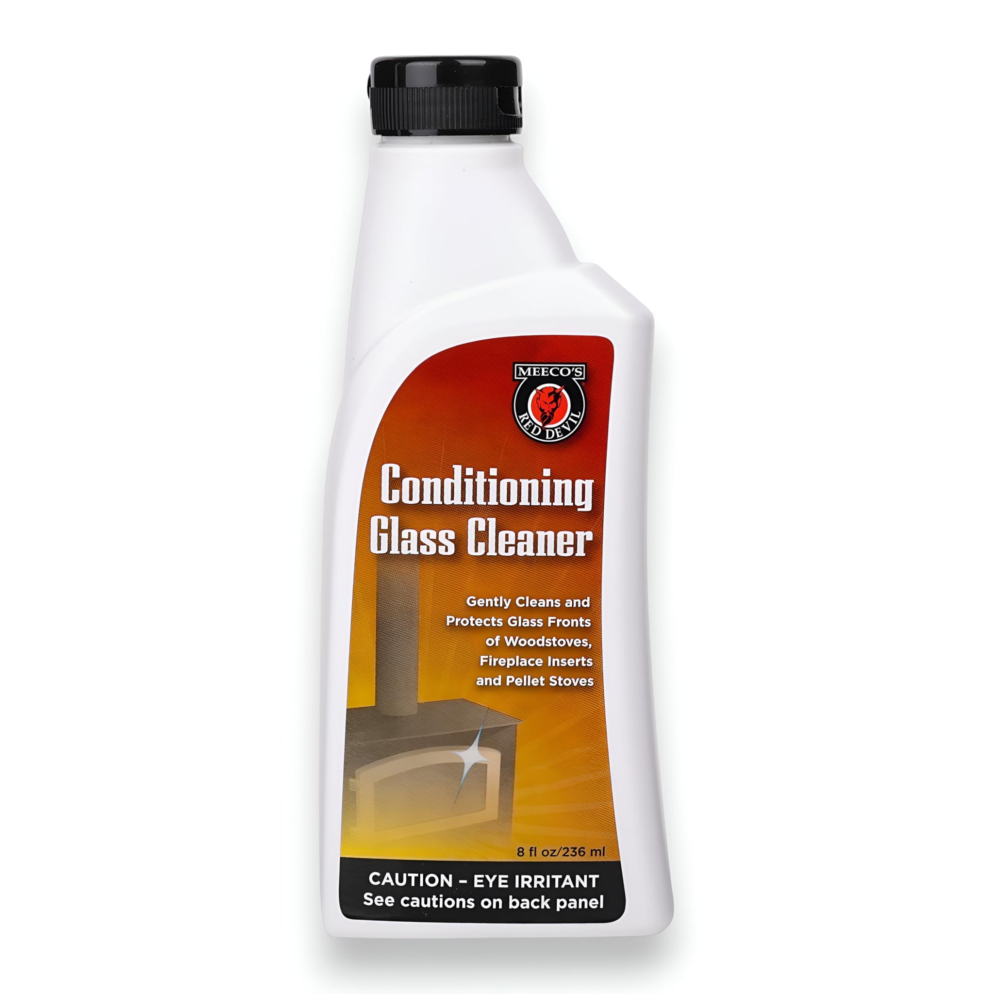 MEECO'S RED DEVIL 700 Conditioning Glass Cleaner - Gently Cleans & Protects Glass Fronts of Wood Stoves, Pellet Stoves & Fireplace Inserts (8 fl oz)