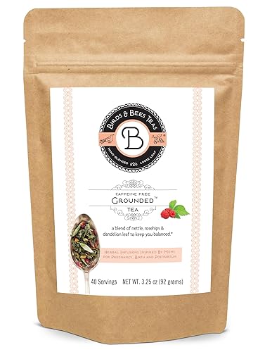 Birds & Bees Teas - Fertility Tea & Pre Conception Tea, Grounded Pregnancy Tea is a Red Raspberry Leaf Blend for a Great Natural Cleanse and Detox, 40