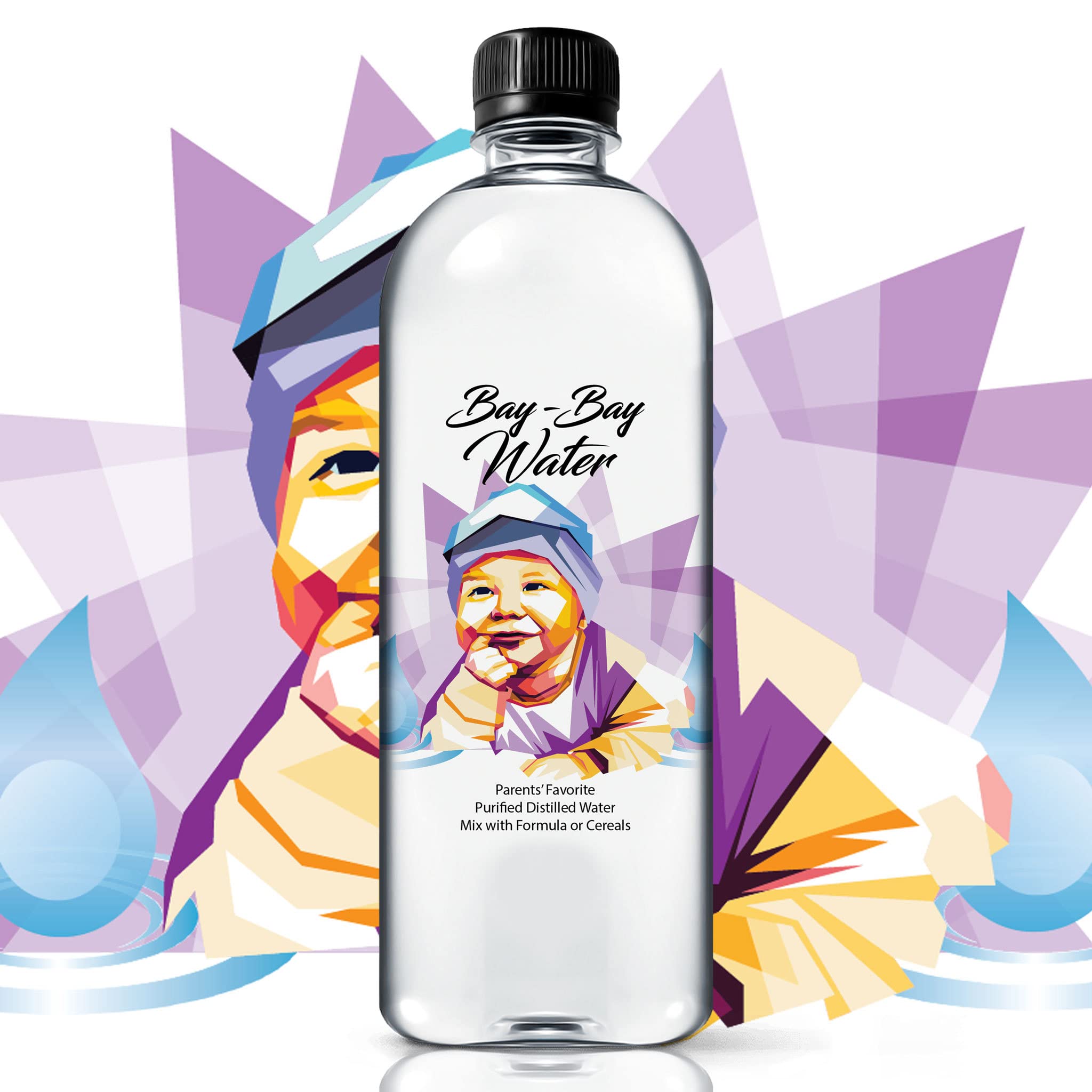 Bay Bay Water - Purified Distilled Water for Babies - 16.9 oz. - Use for Everyday Drinking, Infant Formula, Milk, and Baby Cereal - BPA Free - No