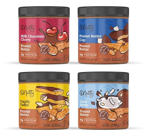 B'Nutty Chocolate Dream Variety Pack | Wholesome, Crunchy, Creamy & Gluten-Free High Protein Flavored Peanut Butter Spread | Peanut Butter Cup, Milk