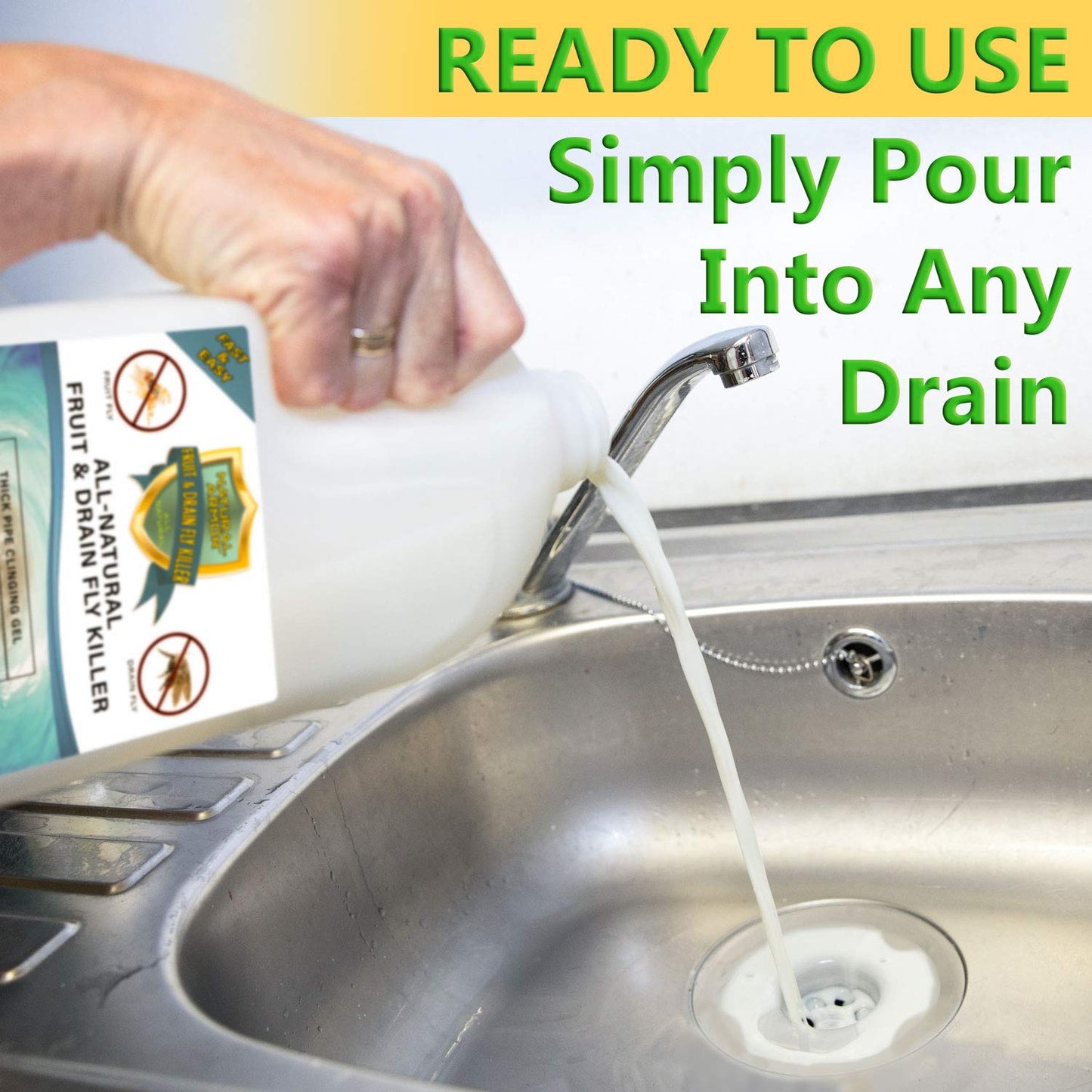 Fruit Fly & Drain Fly Killer - Commercial Gel Treatment - Eliminates Fly & Gnat Infestations - 1 Gallon