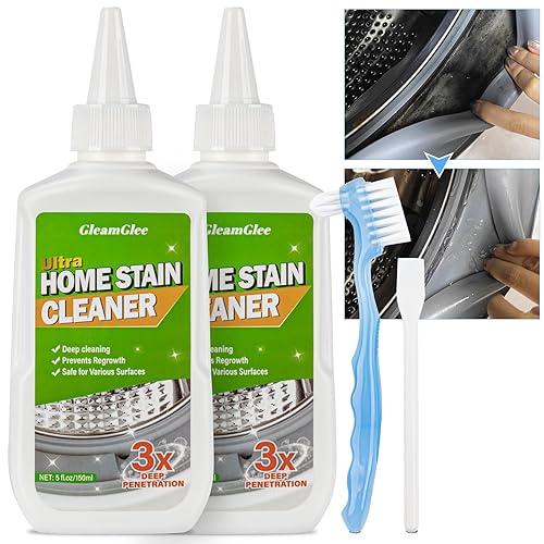 GleamGlee Home Remover Gel, 2 Pack Powerful Washing Machine Gasket Cleaner, Heavy Duty Cleaning Solution for Washing Machine, Refrigerator Strips
